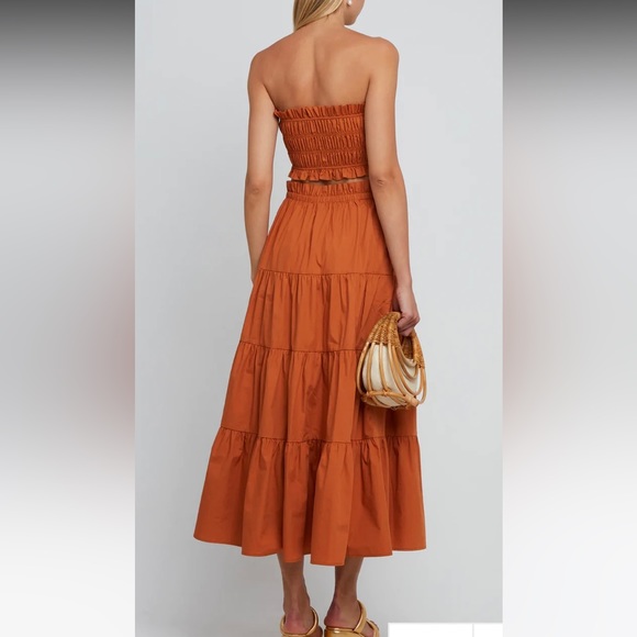 Kourt NWT Ellery Set in Burnt Orange Women’s Bandeau Top Maxi Skirt Matching Set - Picture 3 of 9